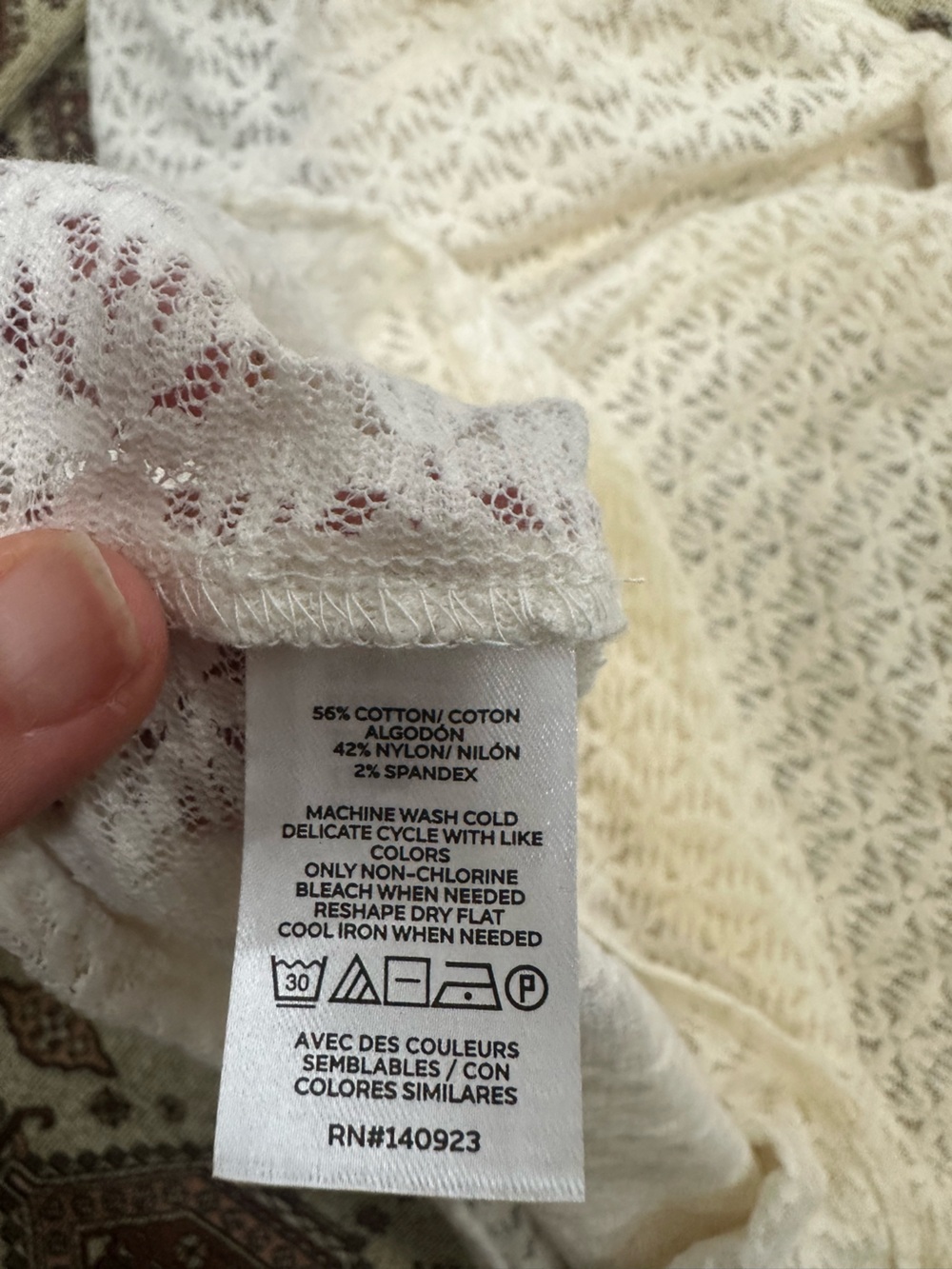 LOFT Ivory Lace Mock-Neck Blouse - Picture 5 of 7